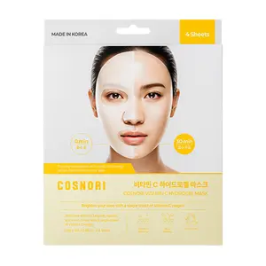 [COSNORI] Vitamin C Hydrogel Mask [4 Pack] - Calming & Hydrating, Supports Skin Texture, Moisturizing, Skin Comfort, Korean Facial Mask for Sensitive Skin