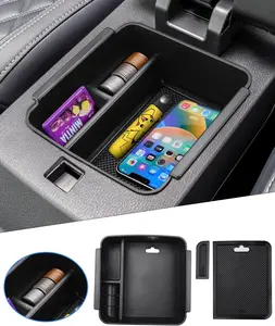 Canvcle Center Console Organizer Tray for Mitsubishi Outlander 2022-2024 2025 Accessories (NOT for Outlander Sport) Middle Console Organizer Armrest Storage Box with Non-Slip Silicone Liner