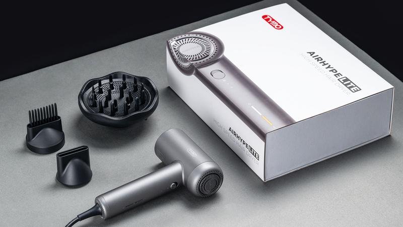 TYMO AIRHYPE LITE - Professional High-Speed Blow Dryer with 3 Nozzles & Comb, Fast Drying, 3 Speeds & 4 Temps, Low-Noise, Lightweight, New Year Holiday Gift Ready (Gift Box) - Hair Blower Brush