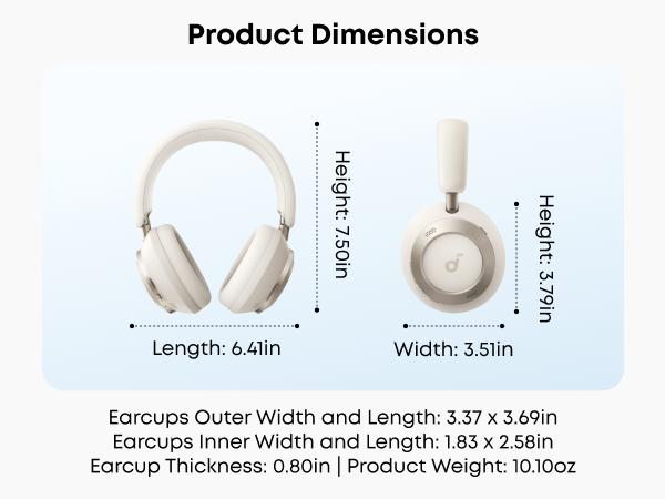 soundcore Space One Pro, FlexiCurve Over-Ear Headphone, Adaptive Active Noise Cancelling Headphones Driven by 6 Mics, 60H Lossless Audio, Ultra-Fast Charging, Hi-Res Wireless, Comfortable Fit