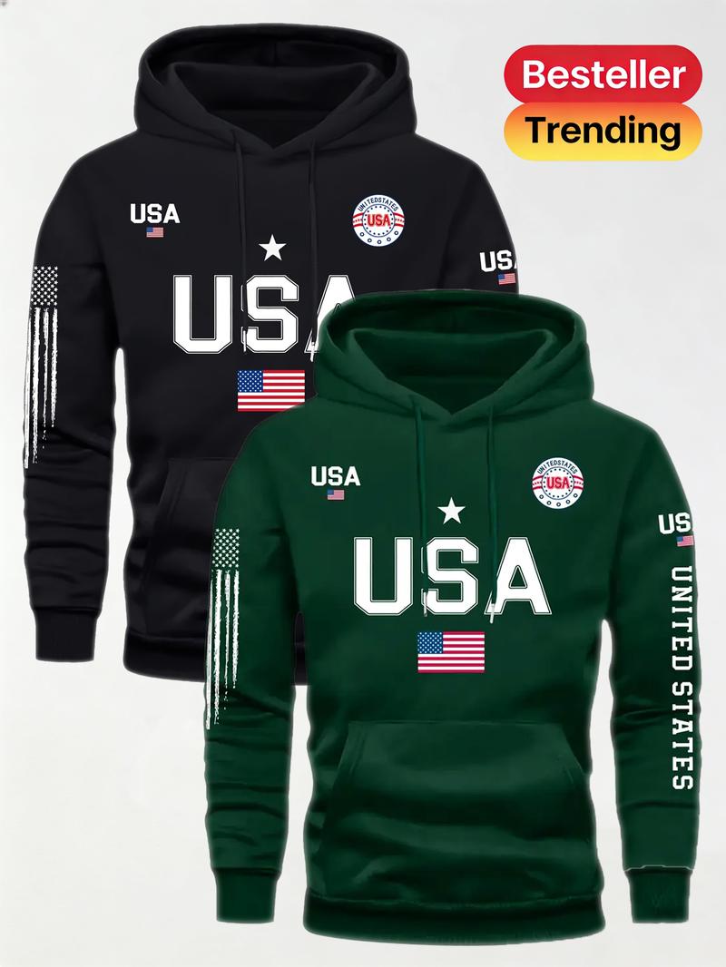 2PCS Men's Fashion American Street Letter Printed Drawstring Hoodie for Autumn and Winter Warm Sports, 2029 Spring Autumn/Winter Valentine's Day Gift Suitable for Students and Couples Autumn/Winter Fashion Hoodie