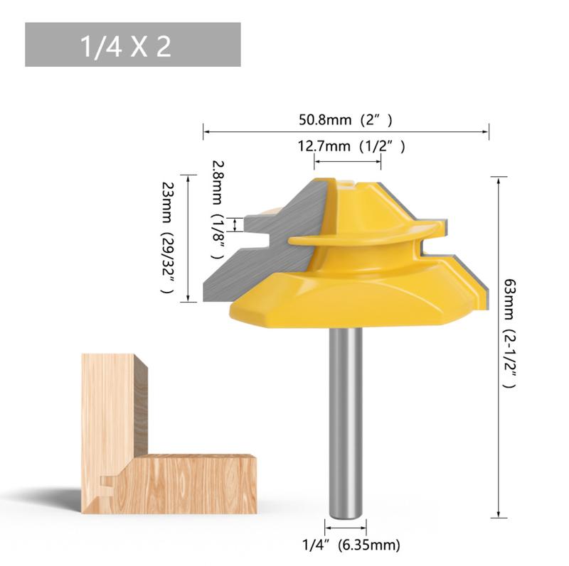 45° Lock Miter Router Bit for Woodworking Milling Grooving Cutter Tenon Joint Tool for Router Tables DIY Furniture Cabinet Making Engraving Machine Tool Accessories Hardware – Perfect for Corner Joints, Wood Joinery, Carpentry & Woodworking Projects 45° Lock Miter Router Bit for Woodworking Milling Grooving Cutter Tenon Joint Tool for Router Tables DIY Furniture Cabinet Making Engraving Machine Tool Accessories Hardware – Perfect for Corner Joints, Wood Joinery, Carpentry & Woodworking Projects