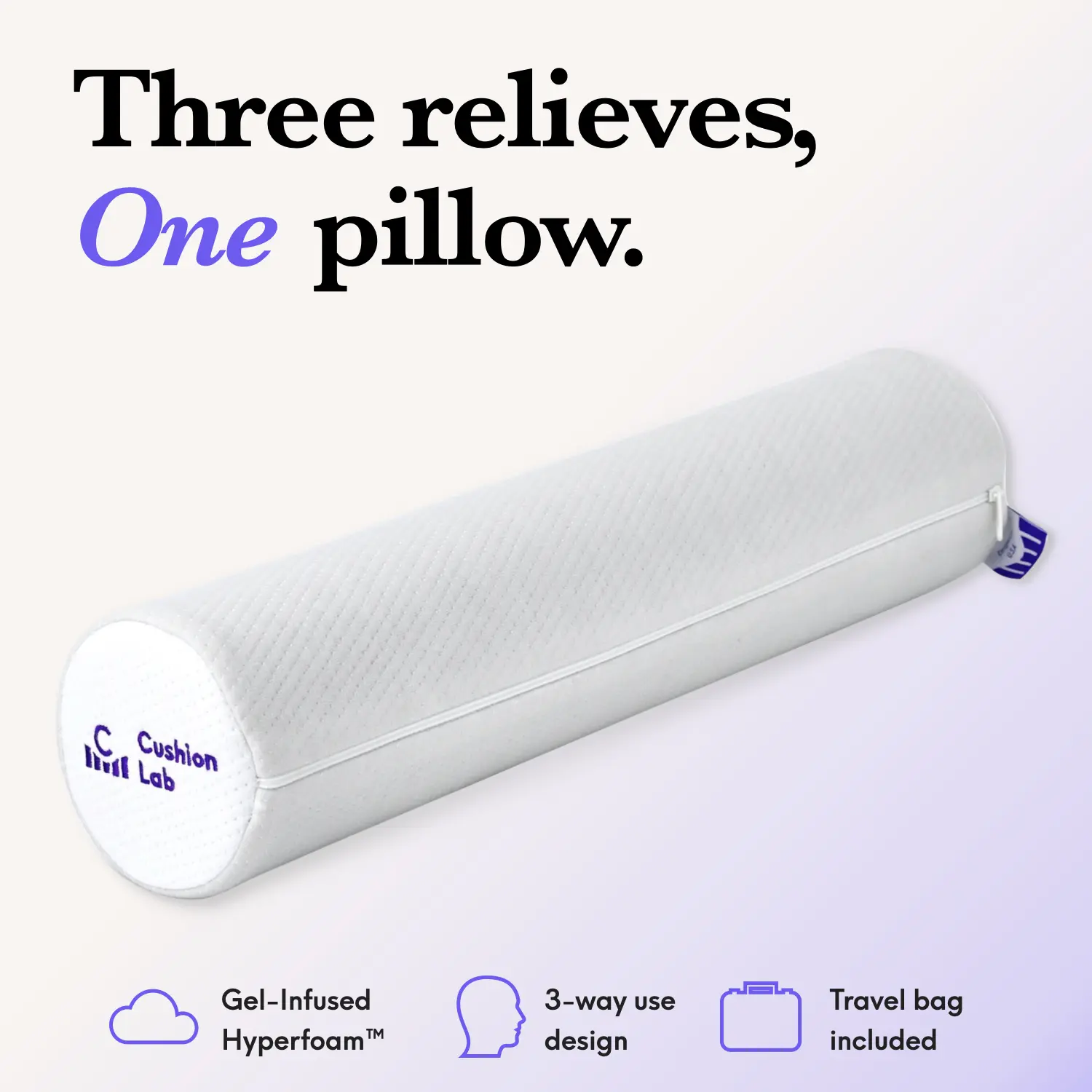Cushion Lab | Neck Roll Pillow — Neck Relief, Every Day — Memory Foam Bolster for Neck, Lumbar & Leg Support