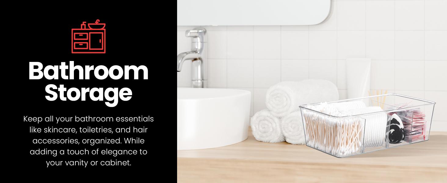 8 Pcs Clear Pantry Organizer Bins - Fridge Organizer with 3 Removable Dividers, Ideal for Kitchen, Pantry, Refrigerator, Freezer, and Snack Storage Clear Organizer Bins Fridge Organizer Bins Clear Kitchen Cabinet Organizer Bins  Snack Drink Organizer 1.1