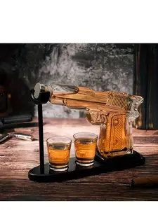 1set, Men's Whiskey Wake Up Set, 8.5oz Whiskey Wake Up Set, Comes With Two 1.7oz Glass Glasses And Wooden Stand, Unique Birthday Gift For Father, Valentine's Day Gift For Husband, Boyfriend