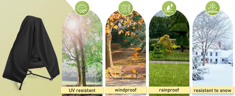 Double-seat Indoor/Outdoor Egg Chair Rain Cover with a Zipper Attached, Weatherable, UV-resistant and waterproof,  suitable for use in bedrooms, balconies and gardens. Lounge Home Weatherproof Versatile