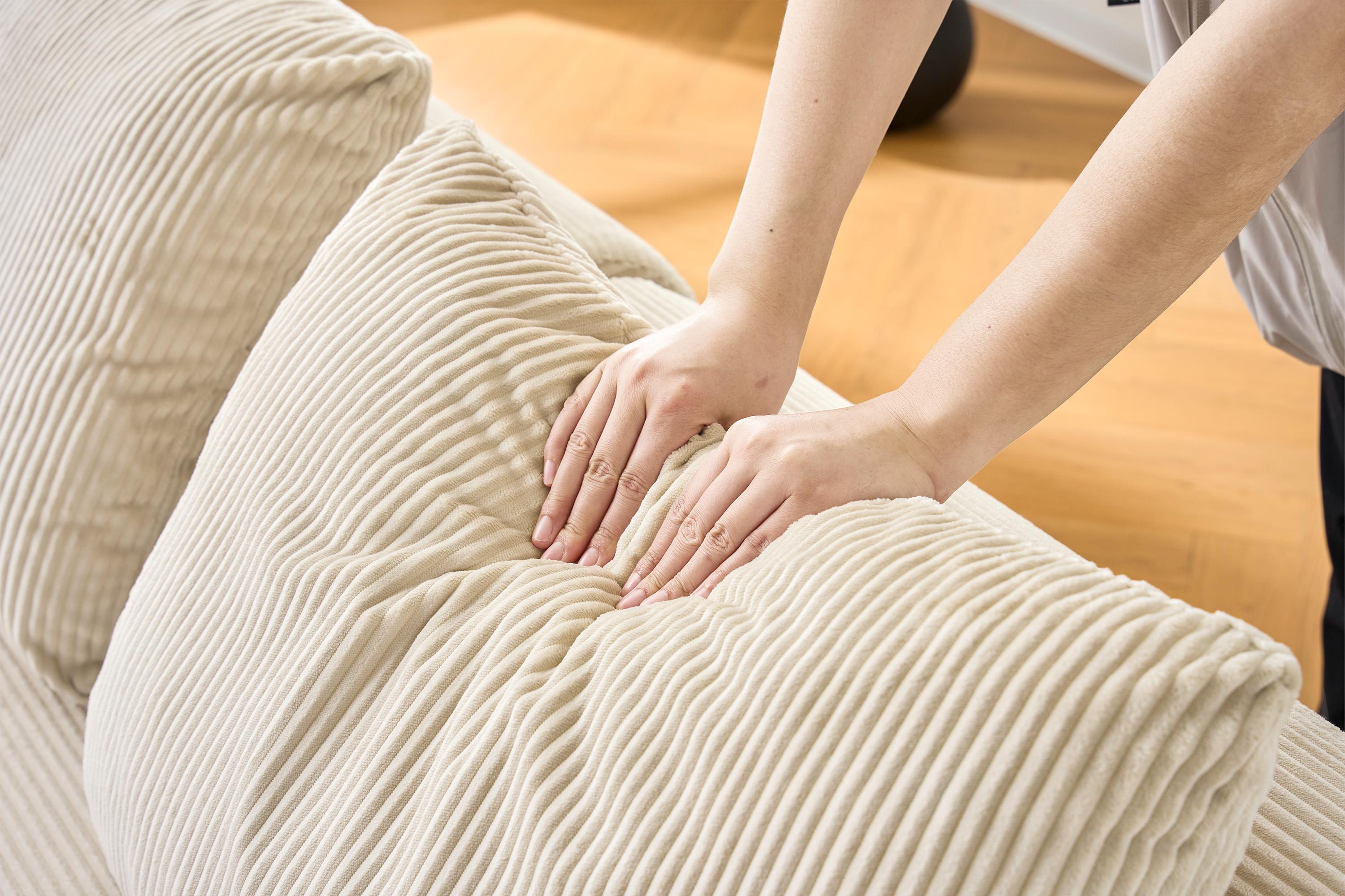 79" Oversized Boneless Sleeper Sofa: 5-in-1 Convertible Couch Bed with Fixed Frame & Cylindrical Pillow. Ultimate Foldable Corduroy Futon for Living Room & Studio (Orange) 79" Oversized Boneless Sleeper Sofa: 5-in-1 Convertible Couch Bed with Fixed Frame & Cylindrical Pillow. Ultimate Foldable Corduroy Futon for Living Room & Studio (Orange)