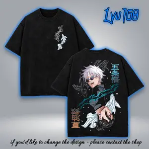 Gojo Geto Besites Strongest duo JJk Jujutsu Kaisen Washed anime manga game T Shirts Streetwear Soft tank top hoodieshirts men