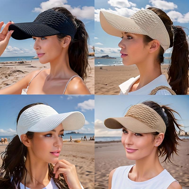 4-Piece Set - Women's Outdoor Sports Baseball Cap, Open-Top Sun Hat, Sun Protection Hat