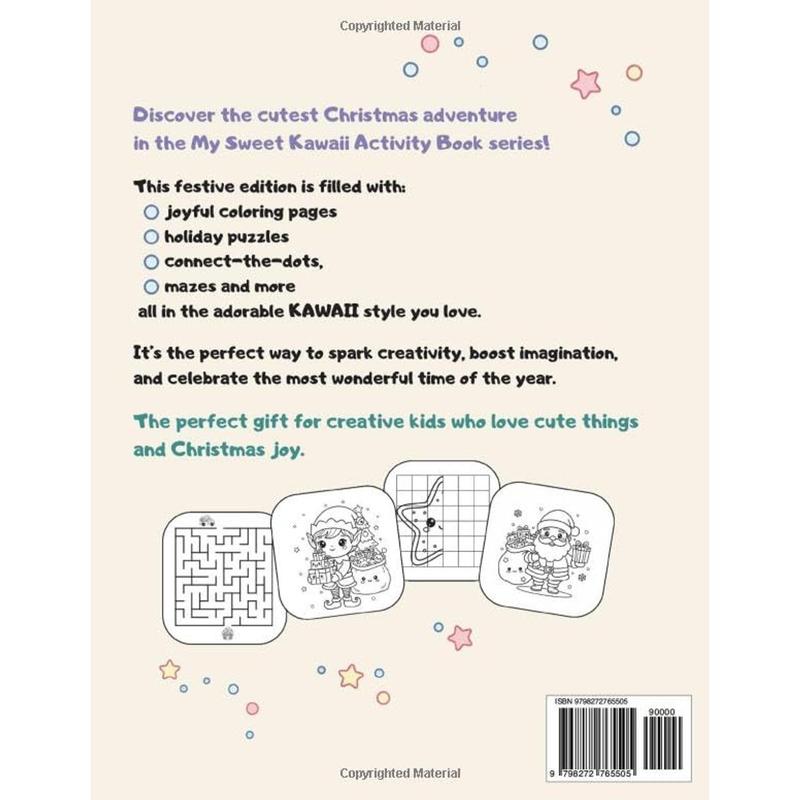 My Sweet Kawaii. Activity Book. Christmas Edition.: Fun Holiday Activities & Coloring Pages for Kids Ages 8+ Paperback – November 3, 2025