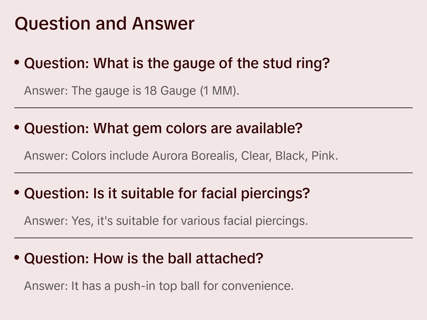 Titanium Monroe / Labret Stud Ring 18 Gauge Threadless Gem Flower Back