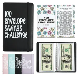 4-Color Budget & Savings Planner Wallet – With Money Saving Challenges, Income Tracker & Flip Pocket | PU-Lined, Durable & Stylish for Bank Trips & Daily Finance Goals