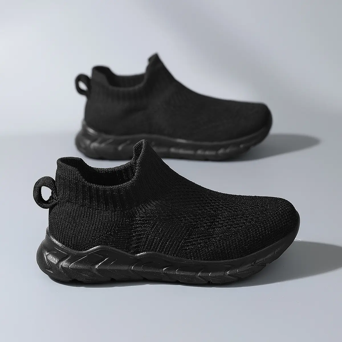 Kids' Unisex Knit Fabric Quick Slipon Low Top Trainers - Flexible, Breathable Mesh, Lightweight Cushioned Marshmallow Outsole, <1cm Flat Heel, Cool All Day School & Play Shoes for Ages 3-14, Slip On, Playground