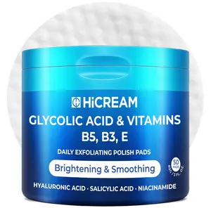Glycolic Acid Exfoliating Pads, Dual-Textured Facial Toner for Pore Care & Skin Radiance, Deep Cleansing Peel with Niacinamide, Salicylic Acid & Vitamins E, B3, B5 (50 Pads)