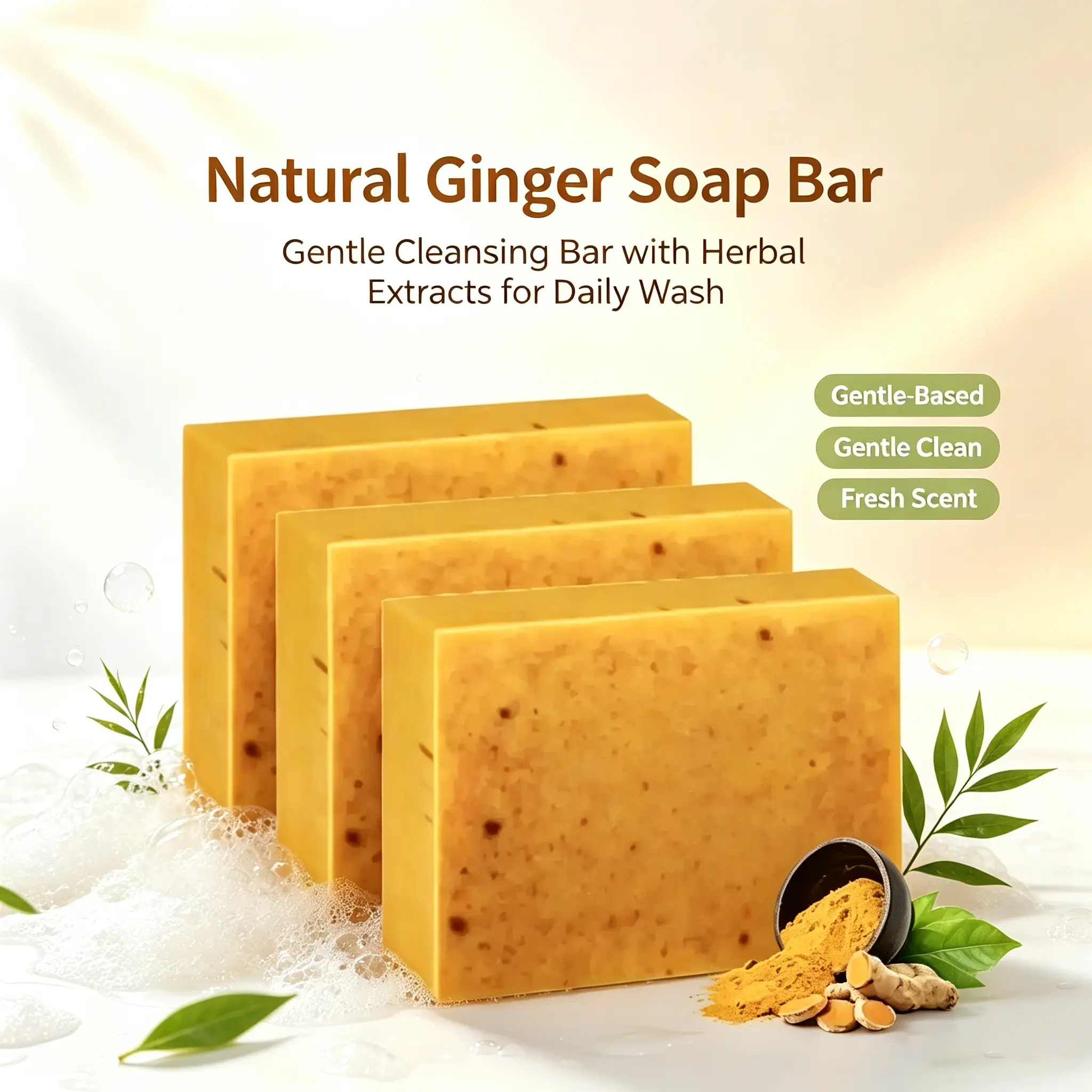 Turmeric & Kojic Acid Brightening Soap, Natural Handmade Exfoliating Bath Bar, Unisex Body Care Product for Washing