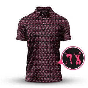 Men Golf Polo Shirt Featuring Body Art Pattern, Fashionable Performance Polo