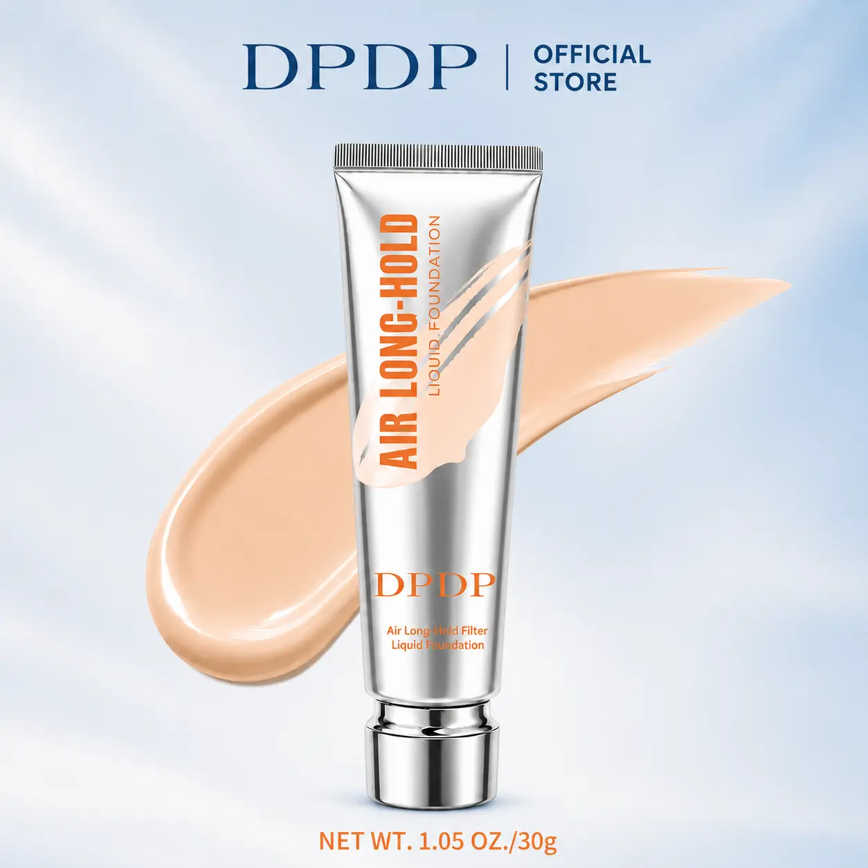 K-Beauty Inspired DPDP Air Foundation for Oily & Combination Skin, Buildable Light to Full Coverage, Anti-Cakey Hydrating Formula, Longwear, Waterproof & Sweat-Resistant, Natural Finish，finish makeup, 1.05 OZ./30g Concealer Cosmetic