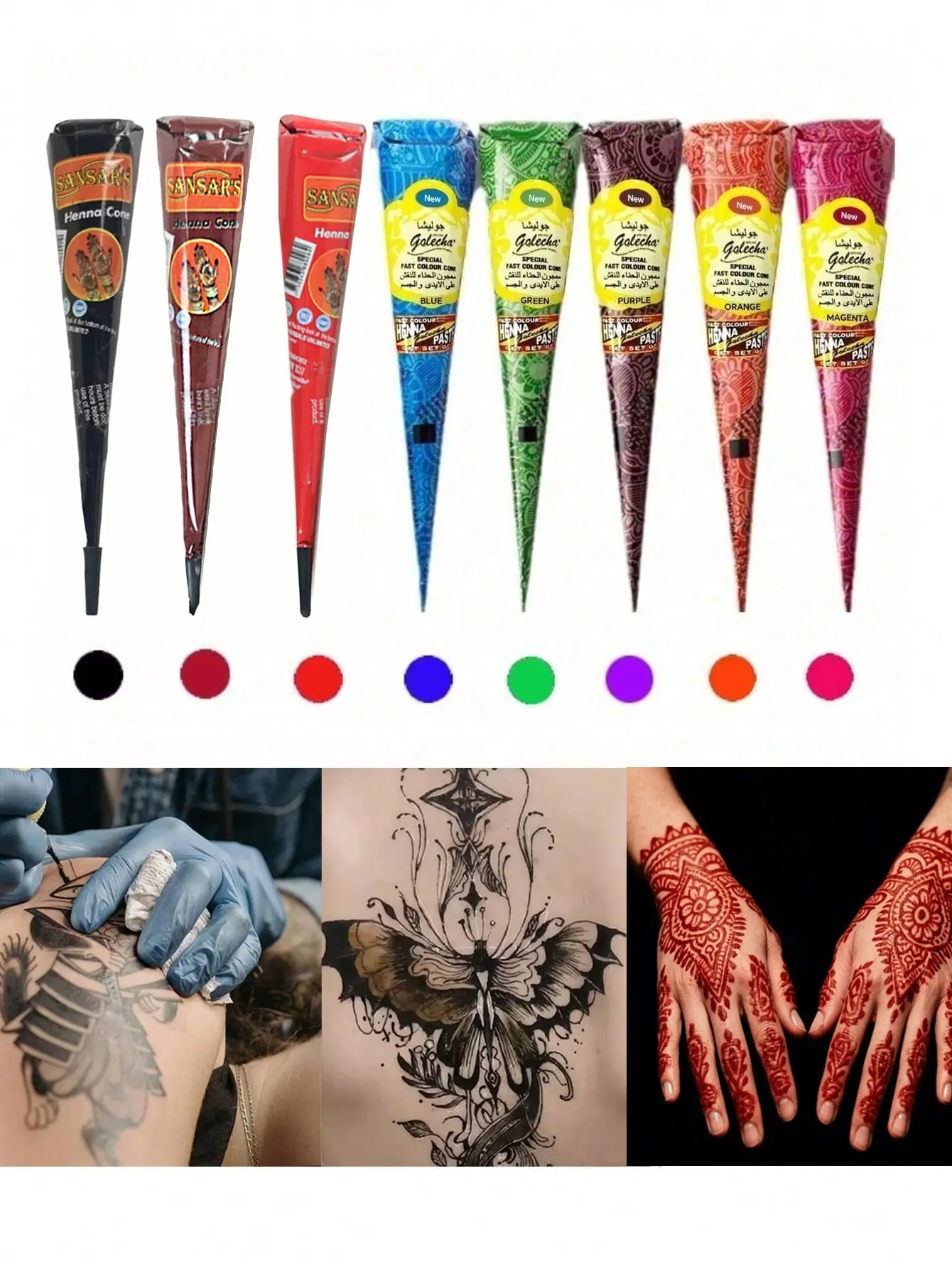 Henna Tattoo Paste |Special For Temporary Tattoos|Semi-Permanent & Waterproof Formula | Long-Lasting, No Fading | Easy To Use With Stencils | Beginner-Friendly|Suitable For Body Painting & Art Tattoos| Rich Pigmentation|Create Unique Temporary Tattoos