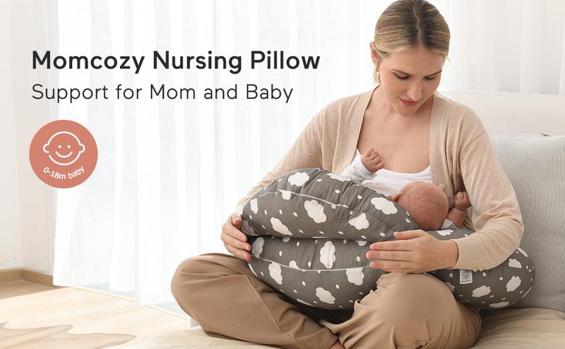 Momcozy Nursing Pillow for Breastfeeding, with Adjustable Waist Strap and Removable Cotton Cover, NP001