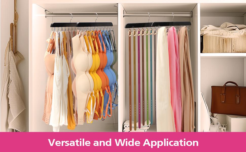 20-Hook Foldable Bra & Tank Top Hanger, Stainless Steel Metal Adjustable Closet Organizer, Room Accessories Space Saver for Closet Storage [New Deal]