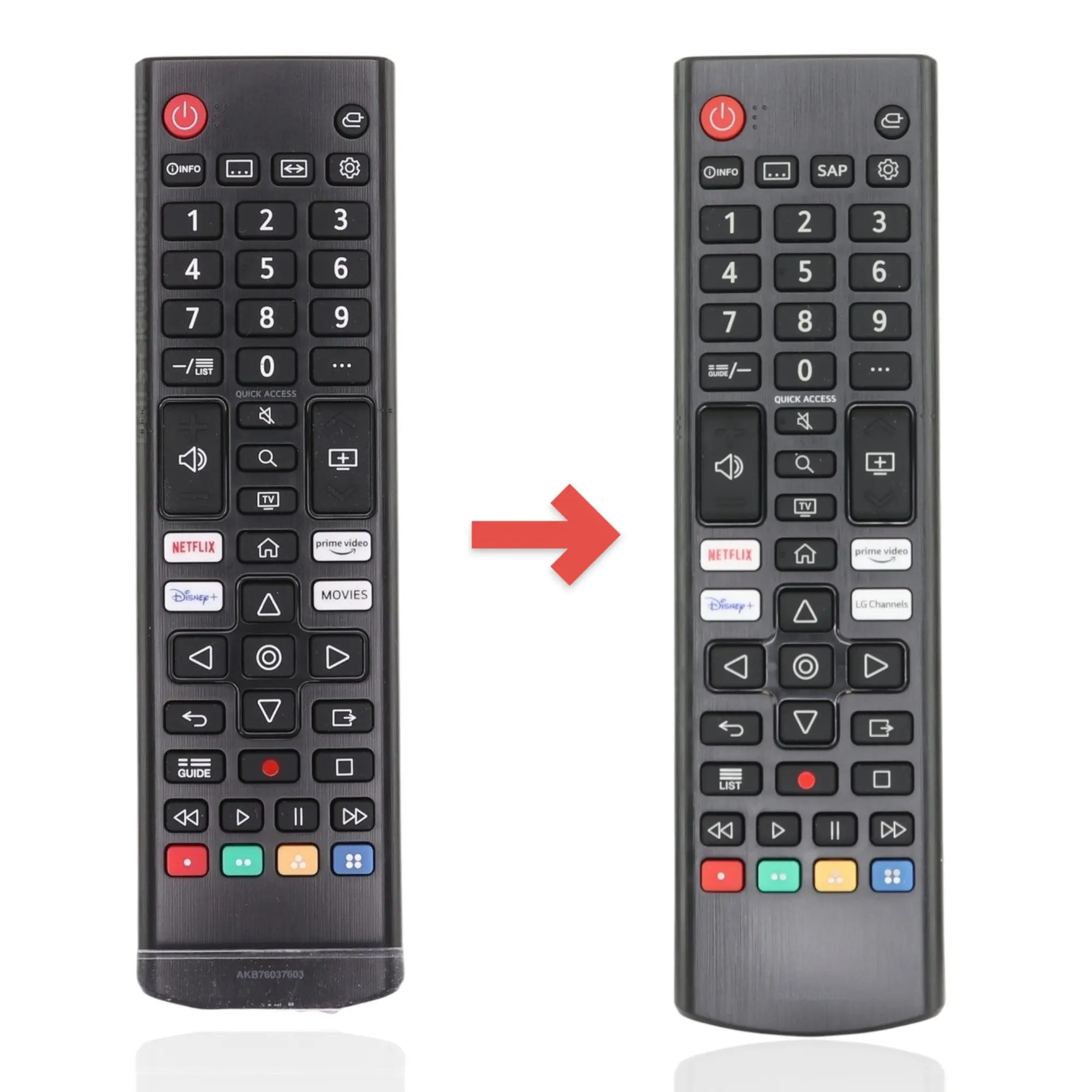 Dan's Originals IR Remote Control Replacement for LG AKB76037603 Smart TV, Including AKB76040302 Compatibility, Smart TV Keys, Modern Remote Controls