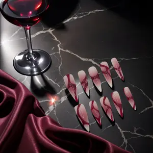 City Pink Handmade Press-On Nails Reusable Salon-Quality Long-Lasting Glossy Shiny for Birthday Party Holiday Nail Art