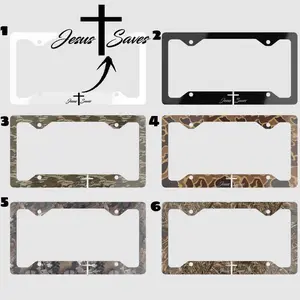 Jesus Save Camouflage License Plate Frame, Car Exterior Accessories, Gift For Him , Gift For Her, Aluminum License Plate Frame, Car Accessories