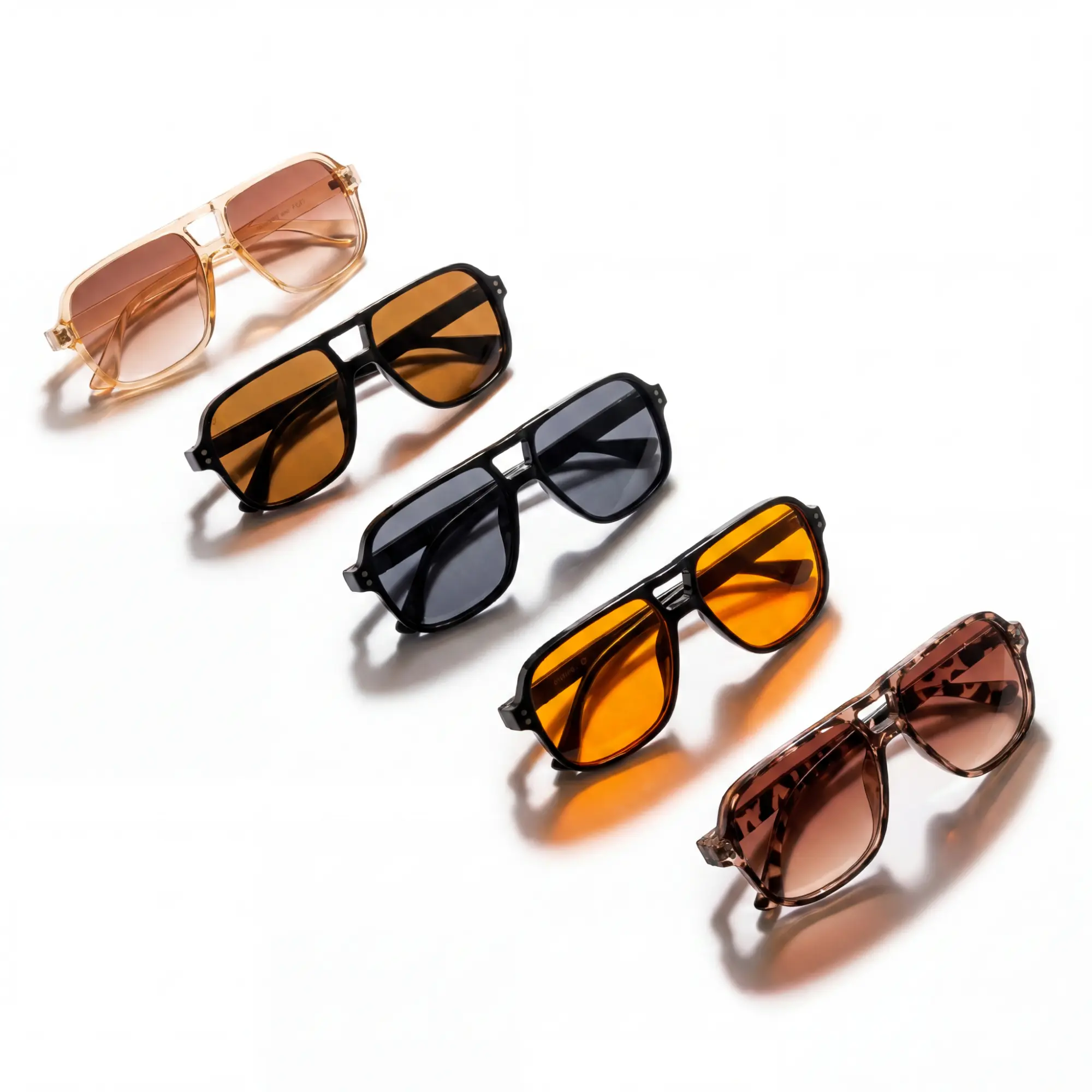 New Horizons 5-Pack Stylish Aviator Sunglasses for Women,Y2K Sunglasses Women,Trendy Rectangle,Fashionable Design, Perfect for Outdoor Activities and Daily Wear,Trendy Y2K Fashion Shades for Driving,Fashion 2026 Geometric Frame Double Beam Glasses Trends