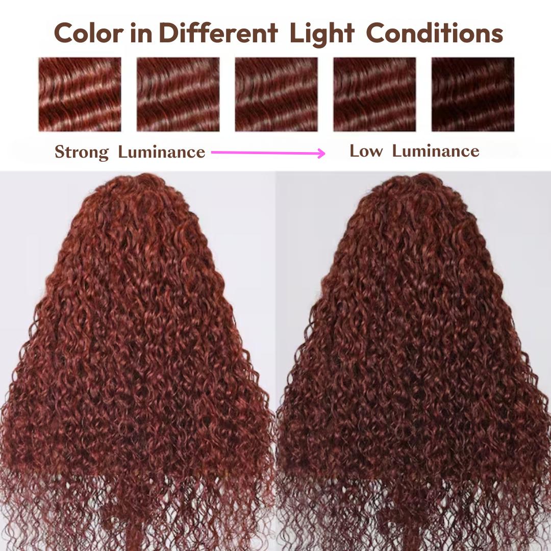 UNice Glueless Reddish Brown Jerry Curly Wig Pre-cut 7x5 HD Lace Human Hair Wig with Bleached Knots Beginners Friendly Natural Scalp dealsforyoudays SpringStatements