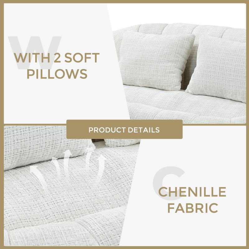 Niccae Bean Bag Chair for Adults and Kids, Large High-Back Lazy Sofa, Durable Chenille Foam Filled Lounge Chair, No Assembly Floor Seating for Living Room, Bedroom, Game Room