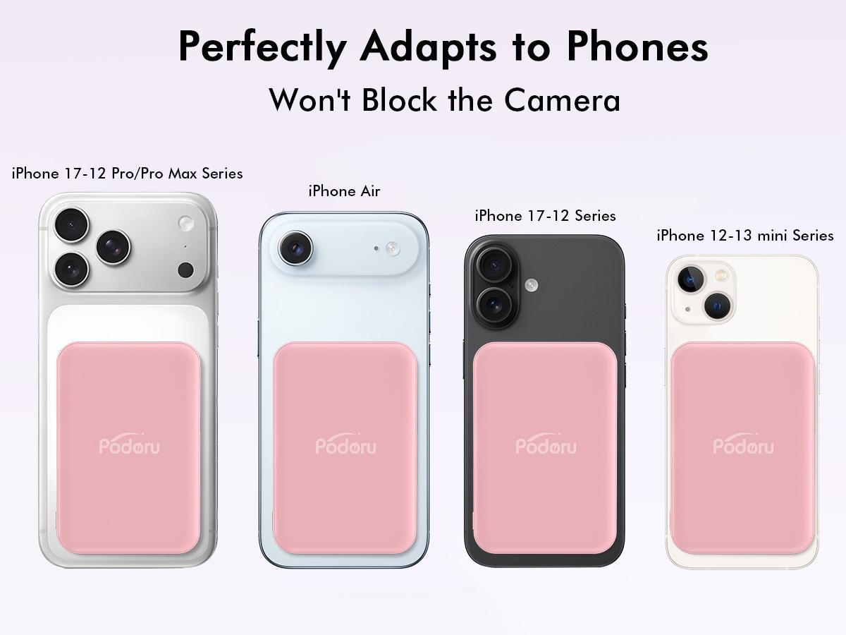 Podoru MagSafe Battery Pack, 5000mAh Magnetic Wireless Power Bank, Fast Charging Portable Charger for iPhone 17/16/15/14/13/12 All Series