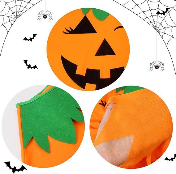 3 PCS Halloween Pumpkin Poncho for Women,Pumpkin Cape Costume with Headband and Candy Bag,Halloween Costume for Women