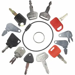 Excavatoer 12 Heavy Equipment Key Set UniversaFit for CAT Bobcat John Deere Compatible with Multiple Brands Backhoe Kevchain Carabiner