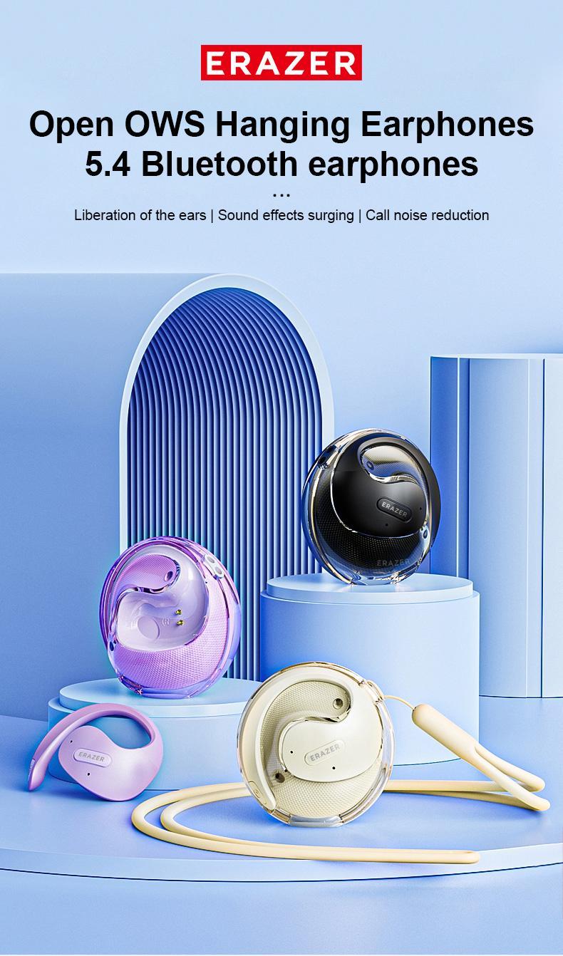 Erazer X15 Pro Open Ear Ergonomic Ear-Hook Earbuds, Immersive True Wireless Bluetooth Stereo Headphones with Mic, Rechargeable Touch Control Waterproof Earphones for Sport, Gym, Music, Gaming Erazer X15 Pro Open Ear Ergonomic Ear-Hook Earbuds, Immersive True Wireless Bluetooth Stereo Headphones with Mic, Rechargeable Touch Control Waterproof Earphones for Sport, Gym, Music, Gaming