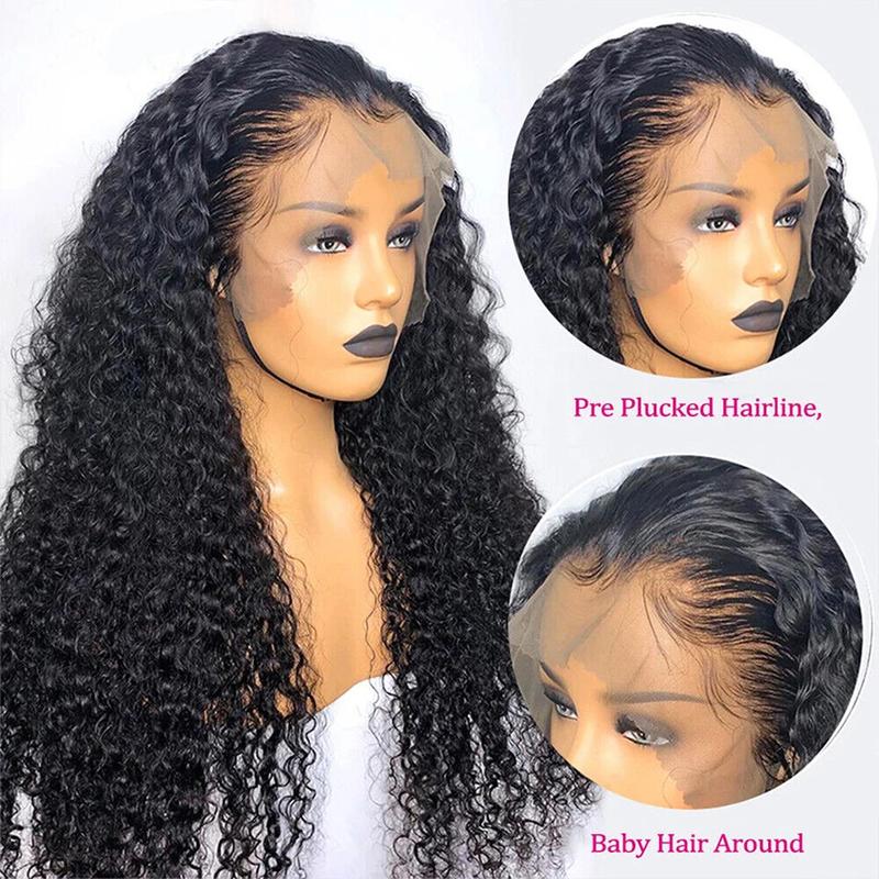 Bling Hair Deep Wave HD Lace front 13x6 13x4 Kinky Curly Human Hair Wigs Transparent Lace Frontal Wig PrePlucked 180 Density Wigs For Women with Baby Hair TikTokShopHolidayHaul
