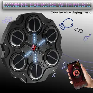Musical Boxing Machine, Follow the Music Strikes, LED Light Guided Strikes, Height Adjustable, Wall Mounted Boxing Mat for Indoor Sports Enthusiasts