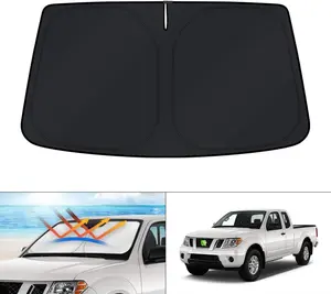 Canvcle Custom Fit Windshield Sun Shade for 2006-2021 Nissan Frontier Foldable Sun Visor Protector Blocks 99% UV Rays Keeps Car Cooler with 240T Reflective Fabric