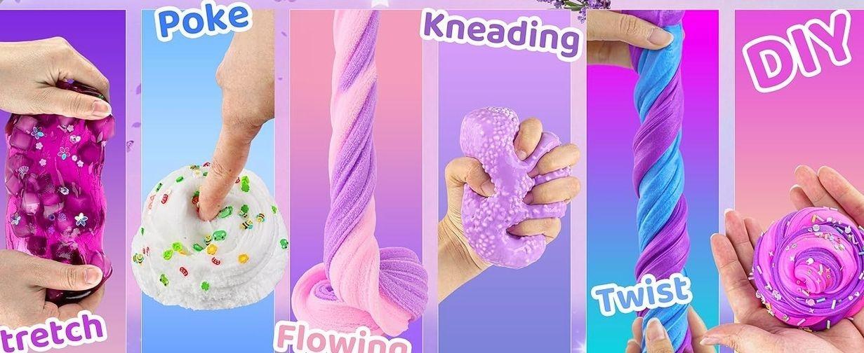 6 Pack Slimes, Purple Slime for Kids, Butter Cloud Slime kit for Girls Ages 8-12, Toys for Girls and Boys, Birthday Halloween Christmas Party Favors for Kids Goodie Bag Stuffers