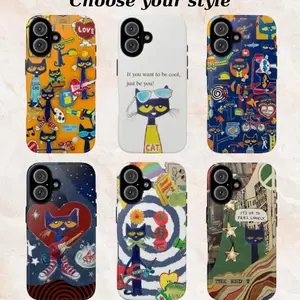 Discover The Coolest Petee The Cat Tough Phone Case. Fun Artistic Design Phone Cover Offering Ultimate Protection For iPhone 11, 12, 13, 14, 15, 16, 17 Pro Max Plus. Perfect Gift For Cat Lovers.