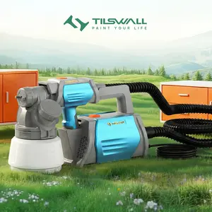 TILSWALL Shark-800 Paint Sprayer | 800W High-Power Split Design HVLP Spray Gun with 1300mL Flow, 4 Brass Nozzles, 2.5m Hose & Tool Kit – Ideal for DIY, Home Renovation & Christmas Decorations