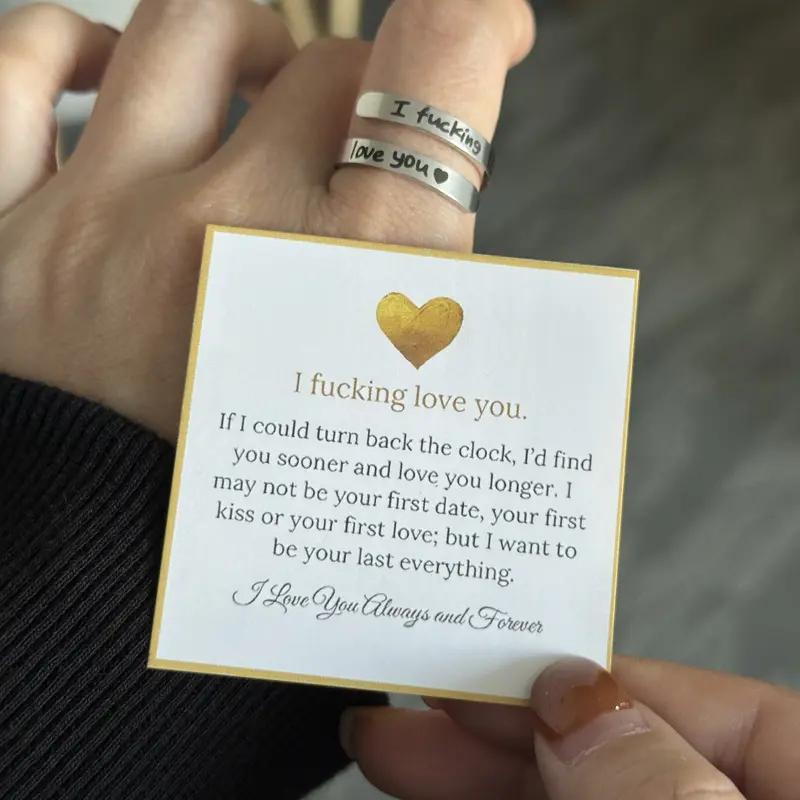 I Fvcking Love You Ring Adjustable Tarnish-Free Hypoallergenic One Size Fits All Daily Reminder Gift for Significant Others