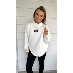 LULU MAC Mock Neck Terry LS Top