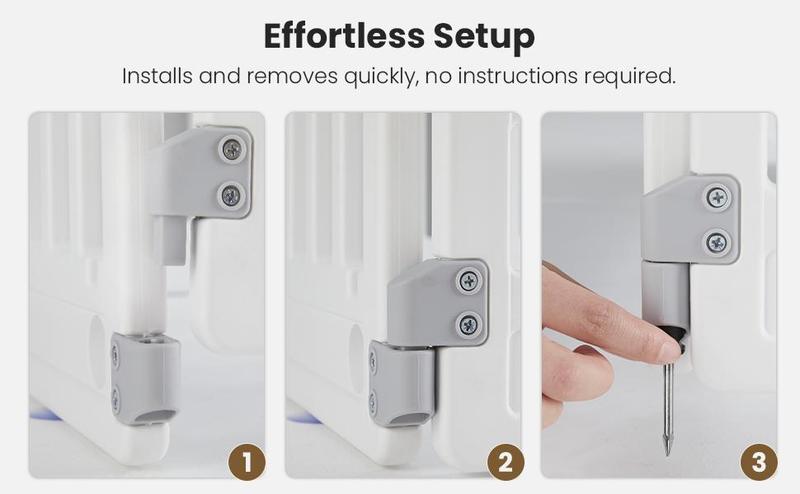 Plastic Pet Playpen, Durable Puppy Playpen with Lockable Door and Non-Slip Bottom, Portable Indoor Outdoor Puppy Pen