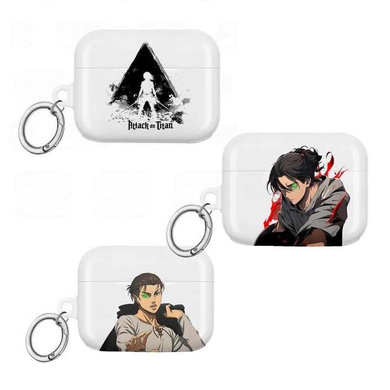 Dark Freedom Anime Collection AirPods Case  Post-Apocalyptic Human Warrior & Battle Symbol Art  Intense Manga Action Fantasy Design Durable Protective Cover  For AirPods 1234 & Pro Gen 123, Gift