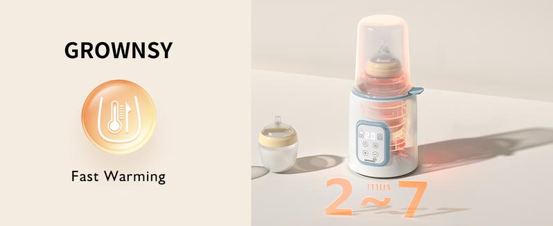 GROWNSY Baby Bottle Warmer, Mom's Best Choice,  Fast Baby Milk Warmer with Timer for Breastmilk or Formula, Accurate Temperature Control, Multifunctional Baby Bottle Warmers for All