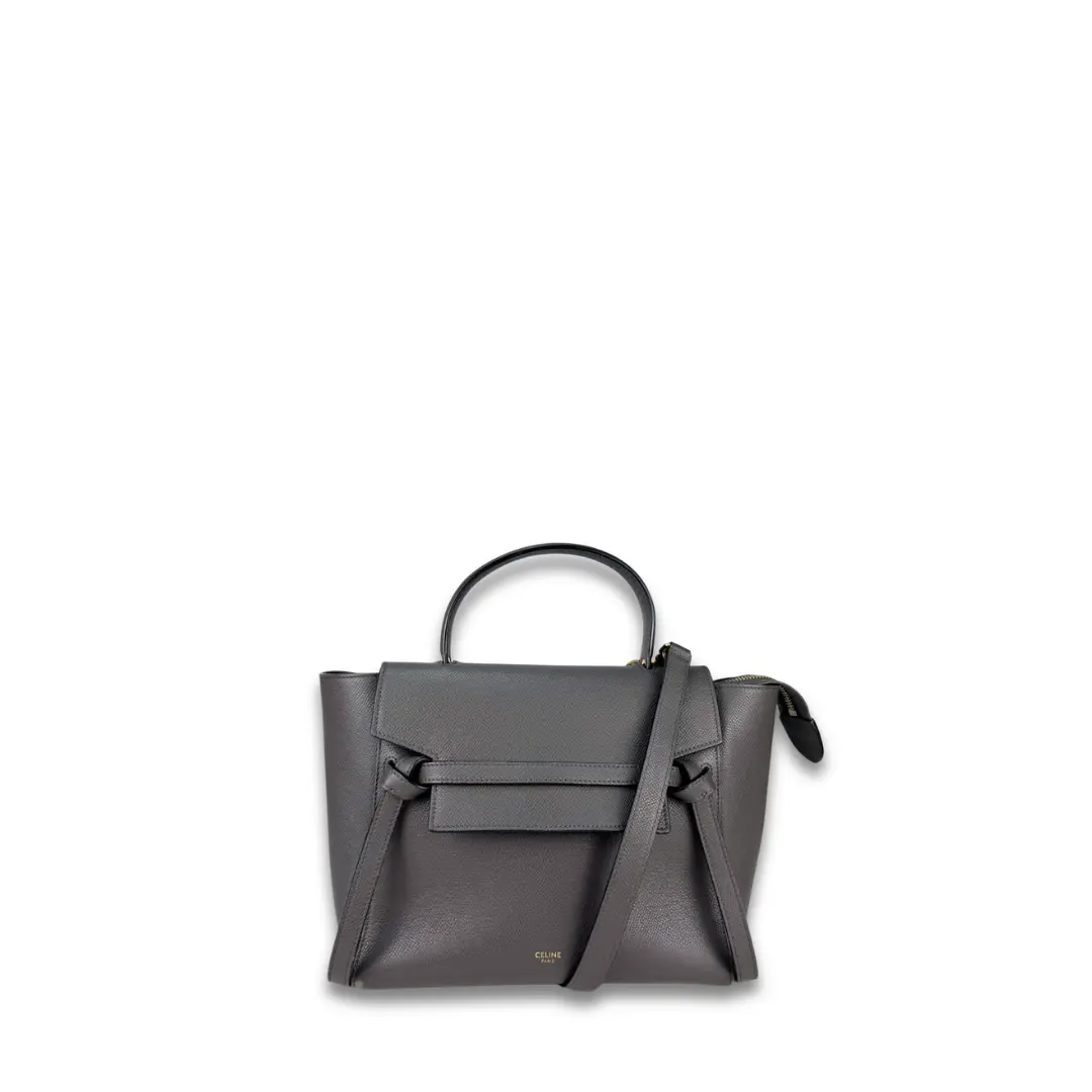 Pre-owned Celine Leather Shoulder Bags Micro Belt Bag