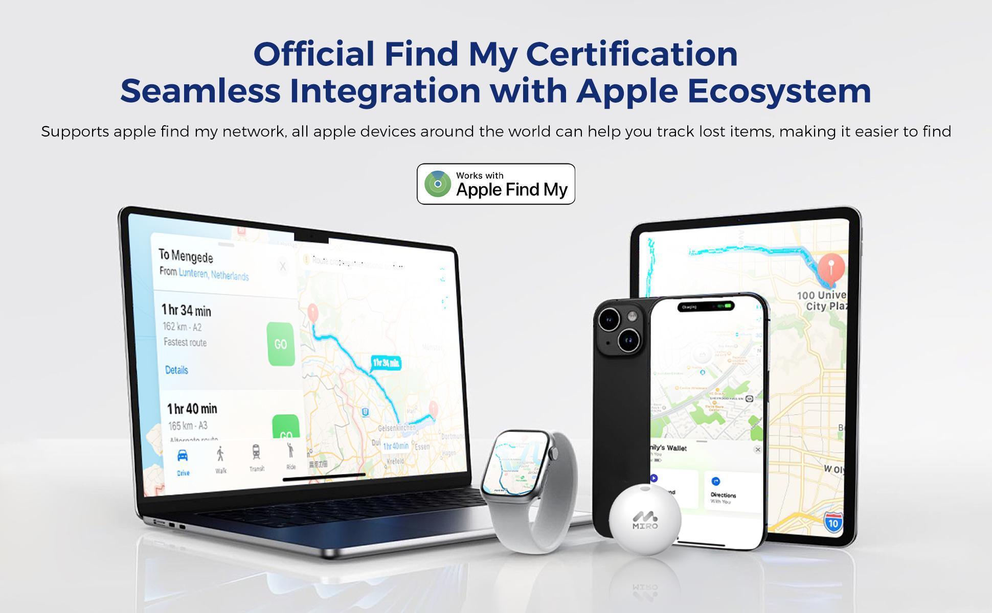 【T1R】Miro Smart Bluetooth Tracker–Compatible with Apple Find My (iOS Only), Backpack, Wallet, Suitcase, IP6 Waterproof – Travel, Daily Use, Outdoor Adventures, Stress-Free Tracking, Perfect Gift for Travelers, Parents & Home Essentials