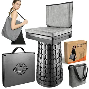 Upgraded Collapsible Stool, 400lbs Max Weight, Lightweight But Sturdy, Portable Retractable Folding Telescoping Foldable Camping Stool for Adults Outdoor Fishing Hiking BBQ