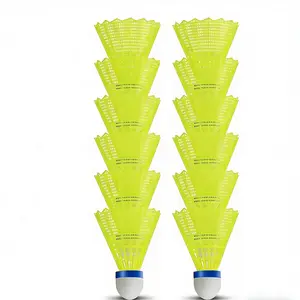 Badminton Shuttlecocks,12 Pack Nylon Feather Badminton Birdies-Hight Speed Training Birdie Ball for Indoor and Outdoor Matches,Highly Stable & Durable Shuttle Balls