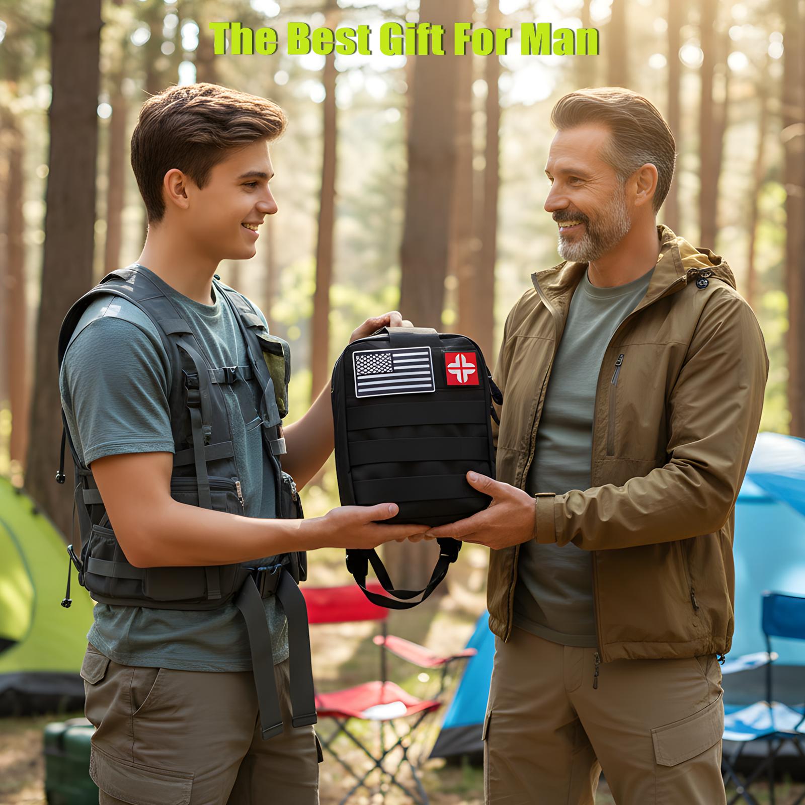 Survival First Aid Kits, Professional Survival Gear Equipment Tools First Aid Supplies kit for SOS Emergency Hiking Hunting Disaster Camping Adventures, Valentine's Gift for bf